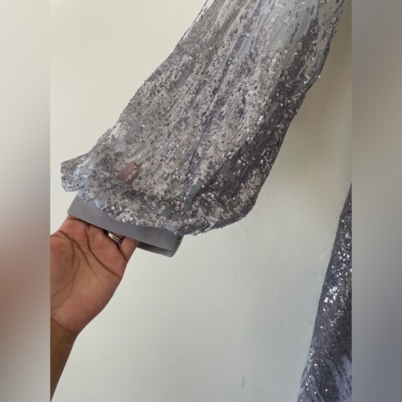 NWT Mac Duggal JEWEL ENCRUSTED ILLUSION LONG SLEEVE A LINE GOWN $798 - Picture 10 of 16